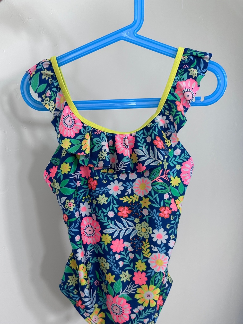 Cat and Jack neon floral girls one piece girls size 7/8